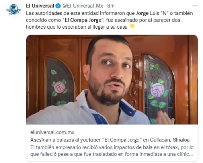 Compa Jorge was shot 10 times
