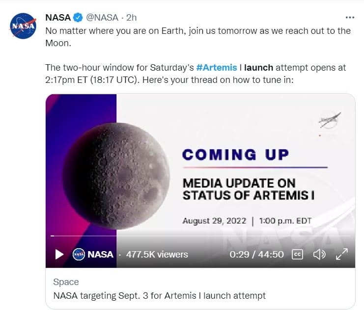 El equipo de gestión de la misión Artemis I dio el visto bueno