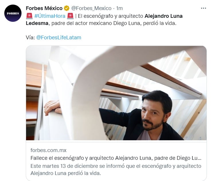¿Quién era Alejandro Luna Ledesma, papá del actor Diego Luna?