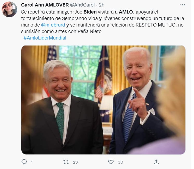 BIDEN WILL VISIT MEXICO