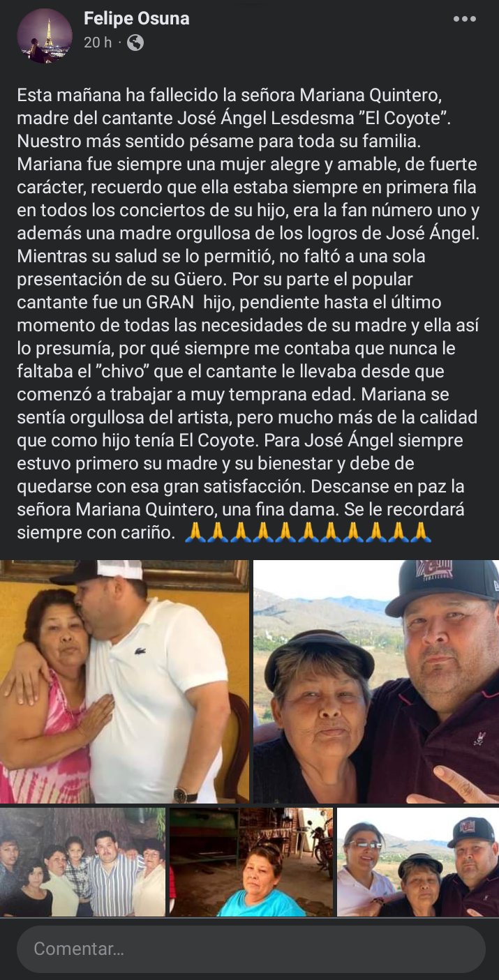 Muere mamá El Coyote
