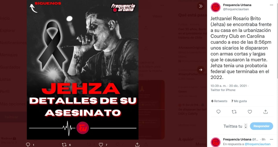 REGUETONERO DIES IN PUERTO RICO