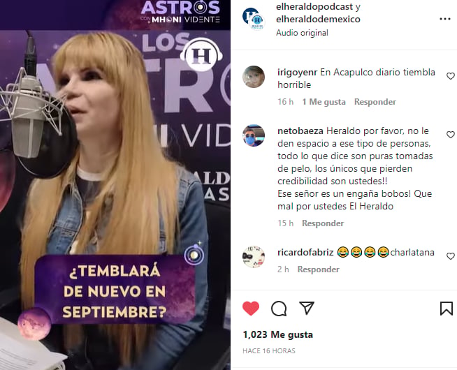 La vidente asegura que temblará