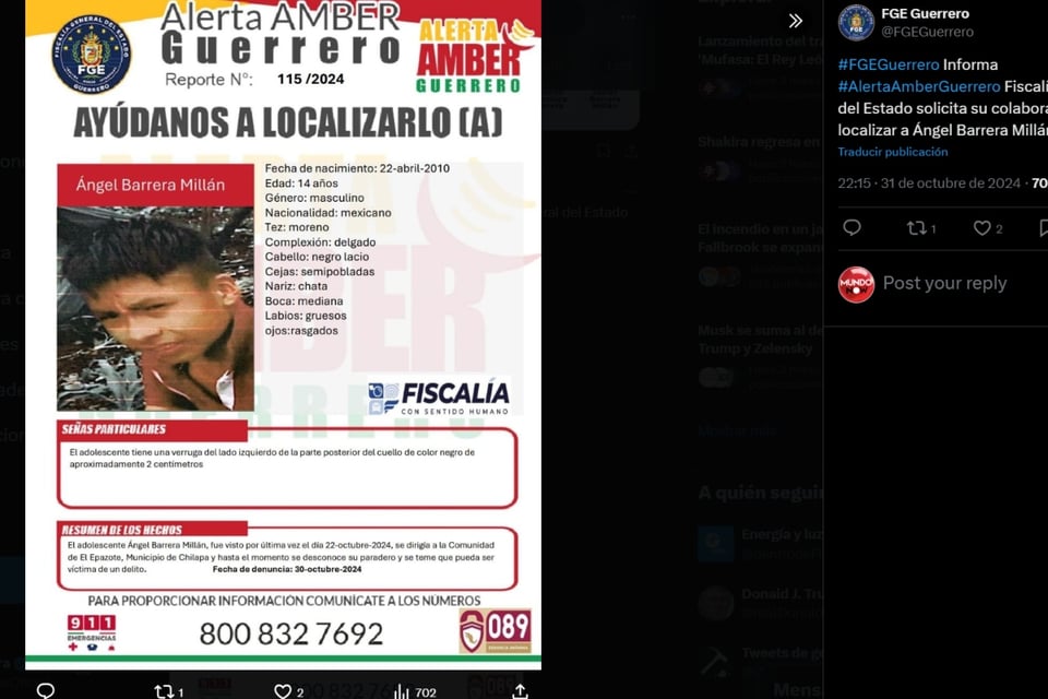 Ángel Barrera Millán, México, Guerrero, MundoNOW