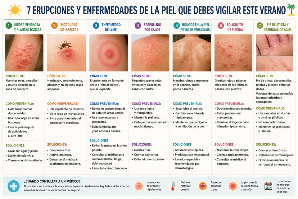erupciones en la piel en el verano