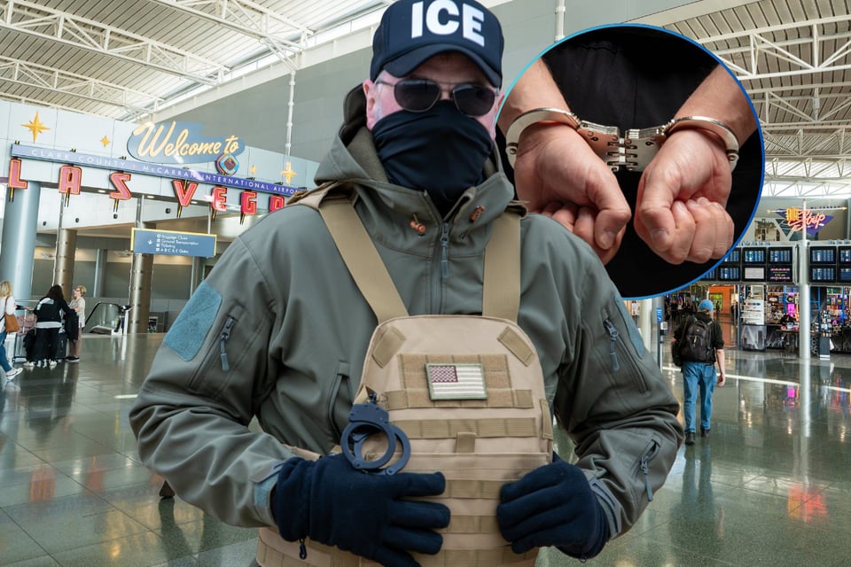 ICE abandona hombre esposado en aeropuerto de Las Vegas