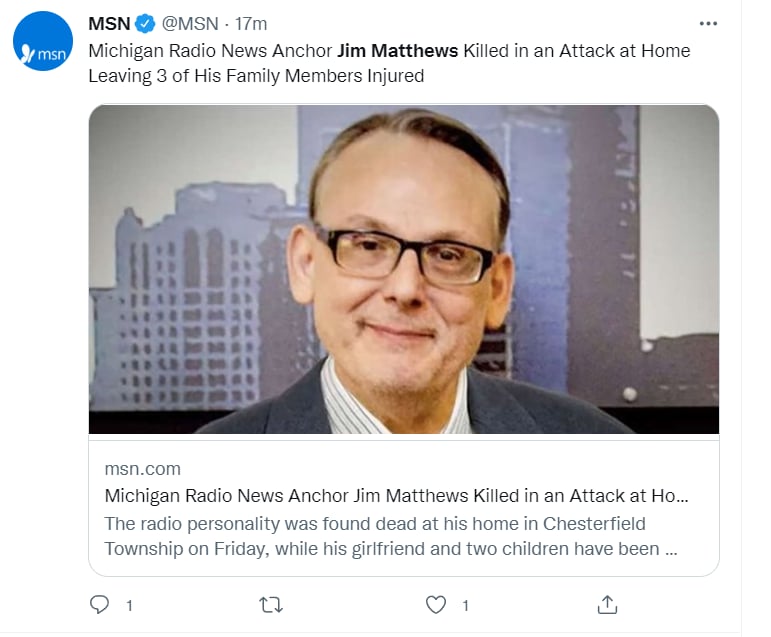RADIO ANNOUNCER MURDERED