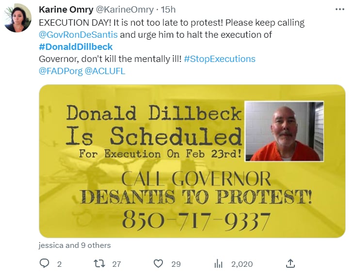 Florida Executed Donald Dillbeck: What Did the Sons Say?