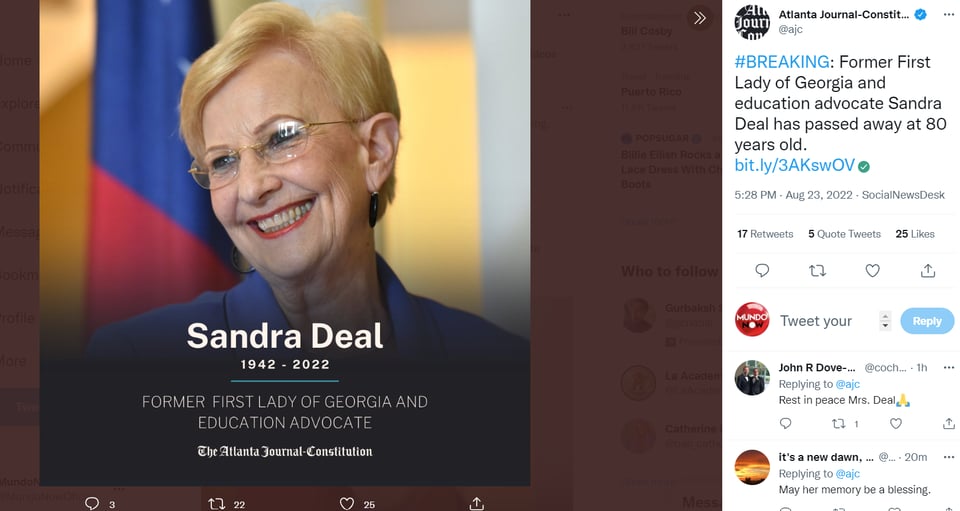 SANDRA DEAL DIES