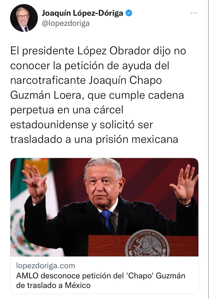 "El Chapo" lanza inesperada petición para AMLO