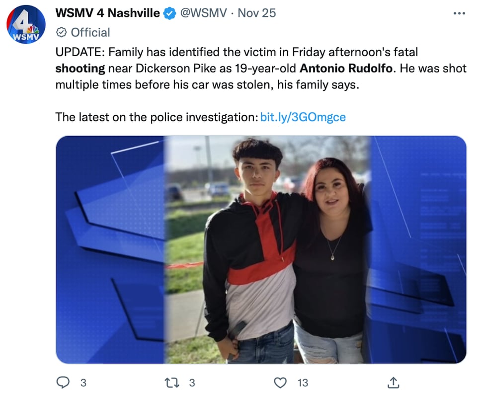They ask for help for the family of Antonio Rudolfo