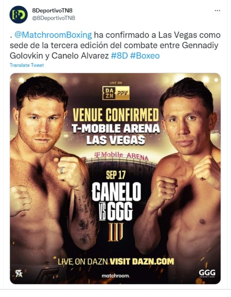 Canelo Álvarez ya tiene sede para enfrentar a GGG