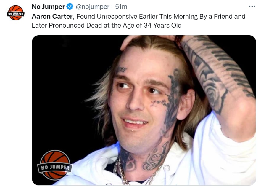 Rapper Aaron Carter dies