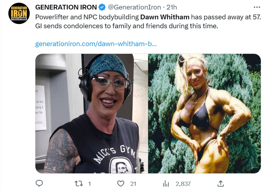 Muere Dawn Whitham