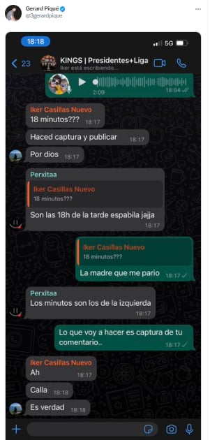 Piqué filtra conversación con amigos y termina haciendo el 'ridículo'