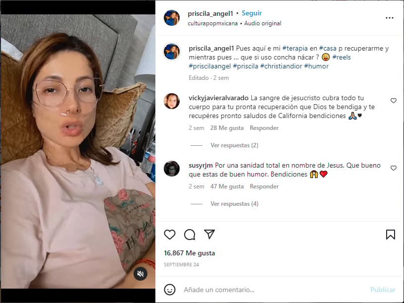 "Pues aquí en mi terapia en casa"