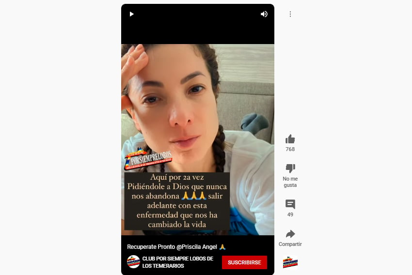 ¿Priscila Ángel está enferma?