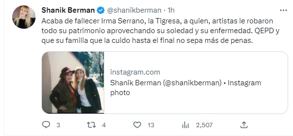 "Artistas le robaron todo su patrimonio aprovechando su soledad y su enfermedad"