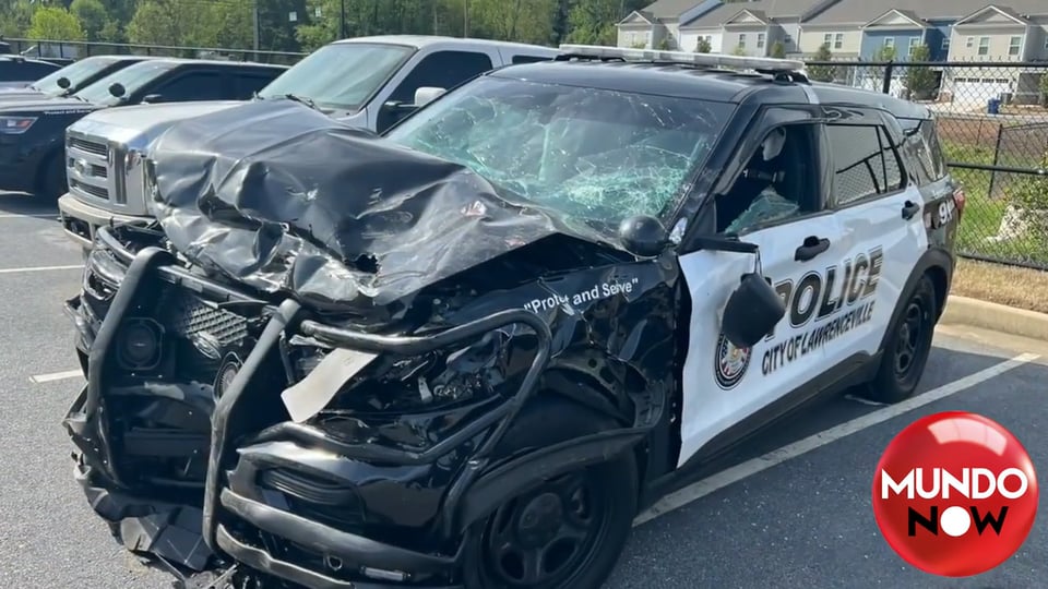 Oficiales de Lawrenceville, Georgia sufren choque en persecución de camioneta robada