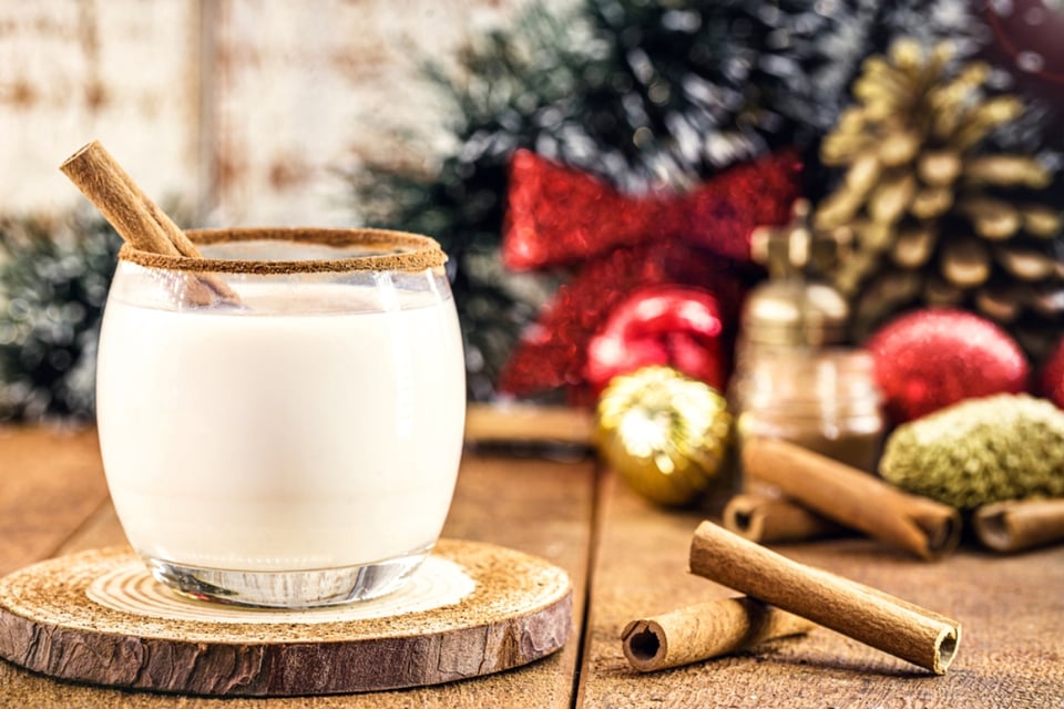 canela, nuez moscada, fría, botella, Coquito