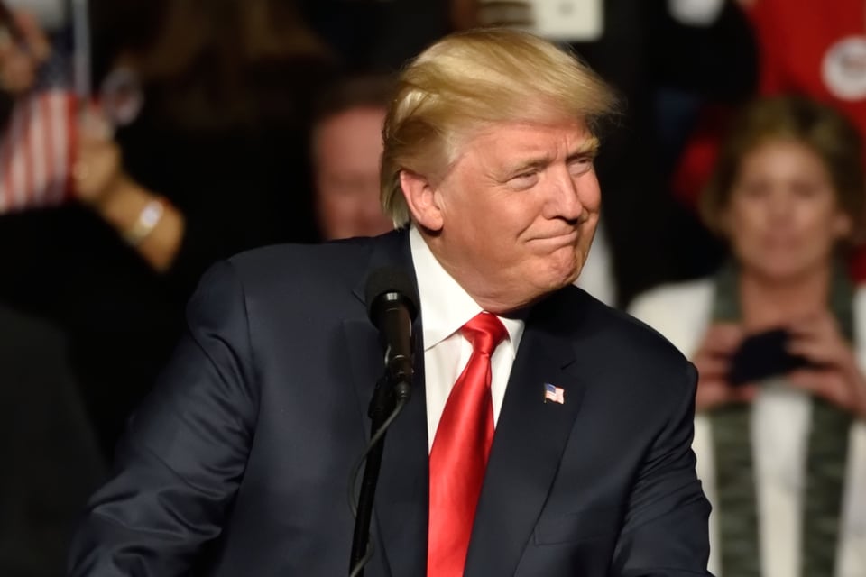 Controversial leader: Donald Trump, Donald Trump portrait, Donald Trump caricature, Donald Trump on stage, MundoNow