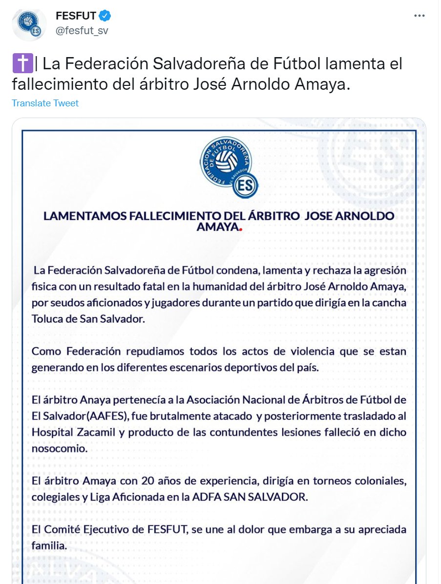 Referee killed amateur footballers