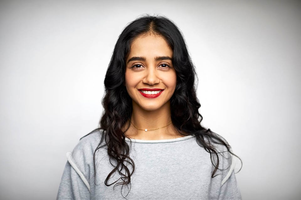 Retrato, mujer joven, primer plano, mujer, confianza