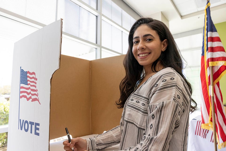 hispanic, youth, woman voting, elections