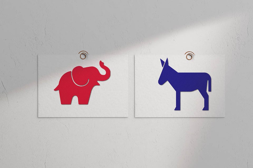 Democratic, Blue Donkey, Republican, Red Elephant, MundoNOW