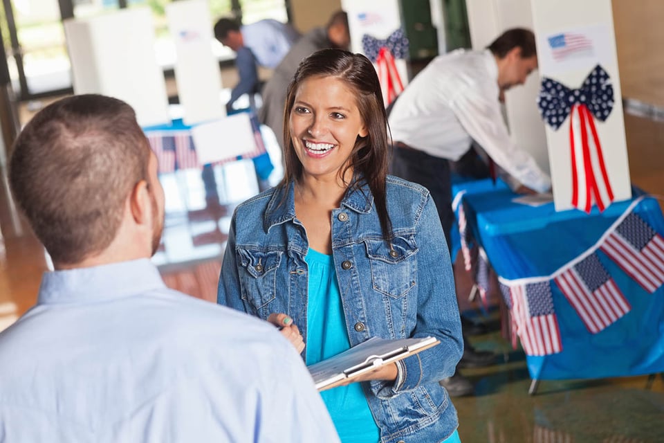 Woman, exit poll, election day, politics, MundoNOW