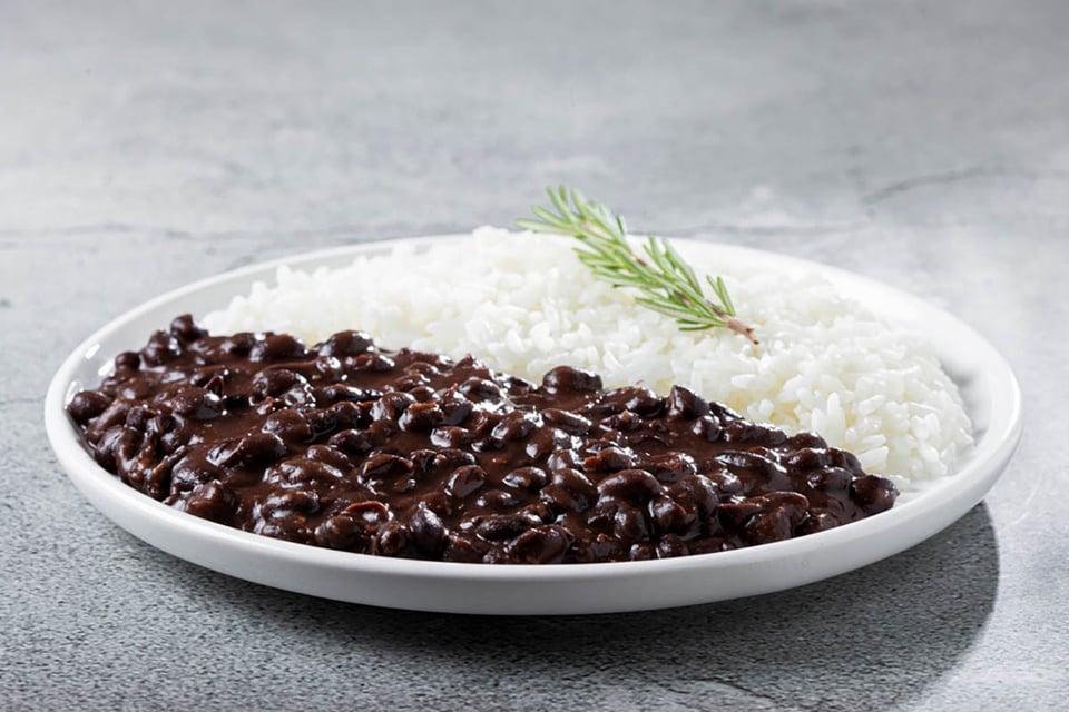 Frijoles negros, arroz, guarniciones, comida, vacaciones.