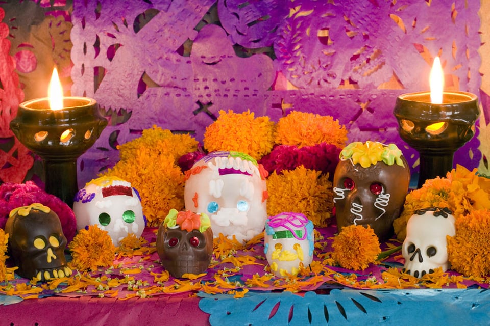 México, Día de muertos, altar, Día de los Muertos, velas
