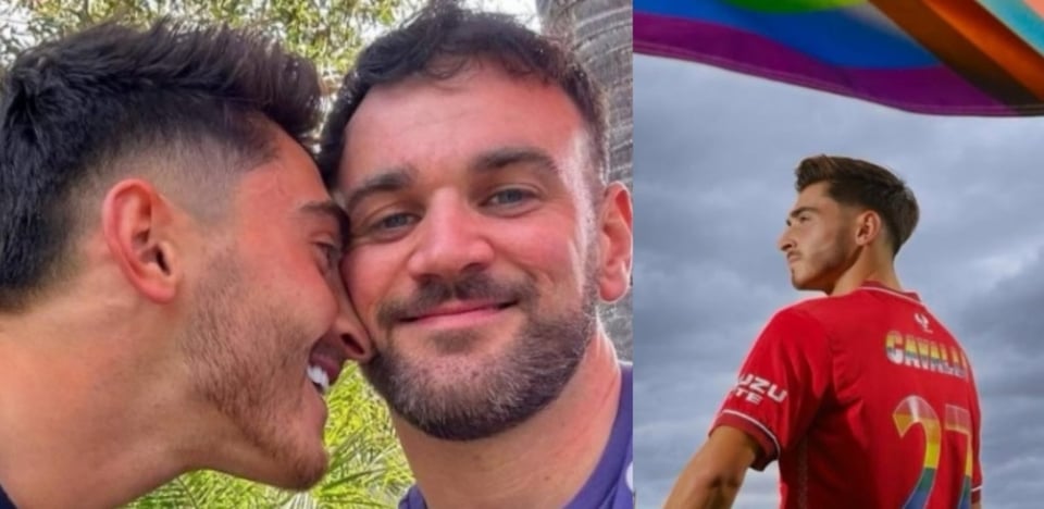 Futbolista le pide matrimonio a su novio en plena cancha