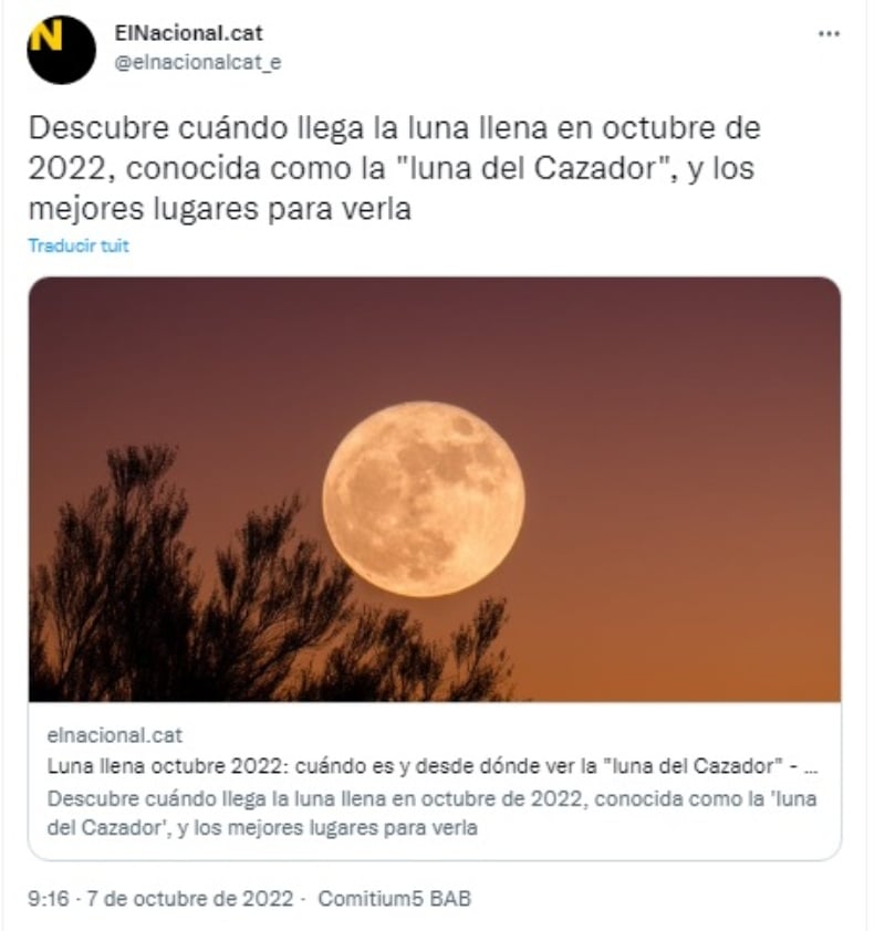 El cielo se iluminará con la luz de la Luna del Cazador