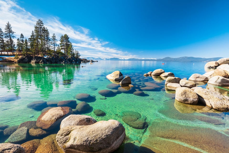 Lake Tahoe, California, Nevada, paisaje, lago