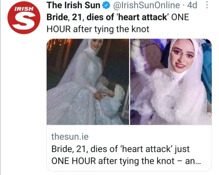 The newly married bride is transferred to the hospital
