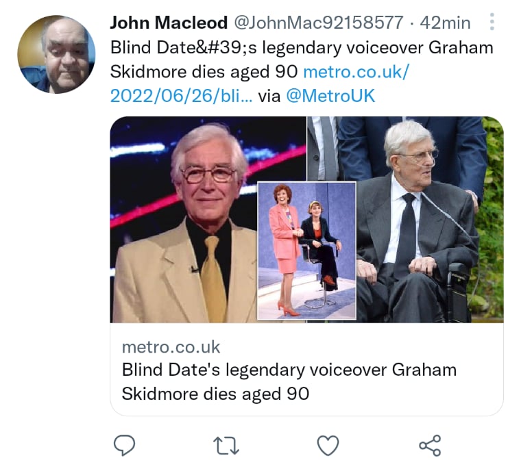 Muere locutor Graham Skidmore