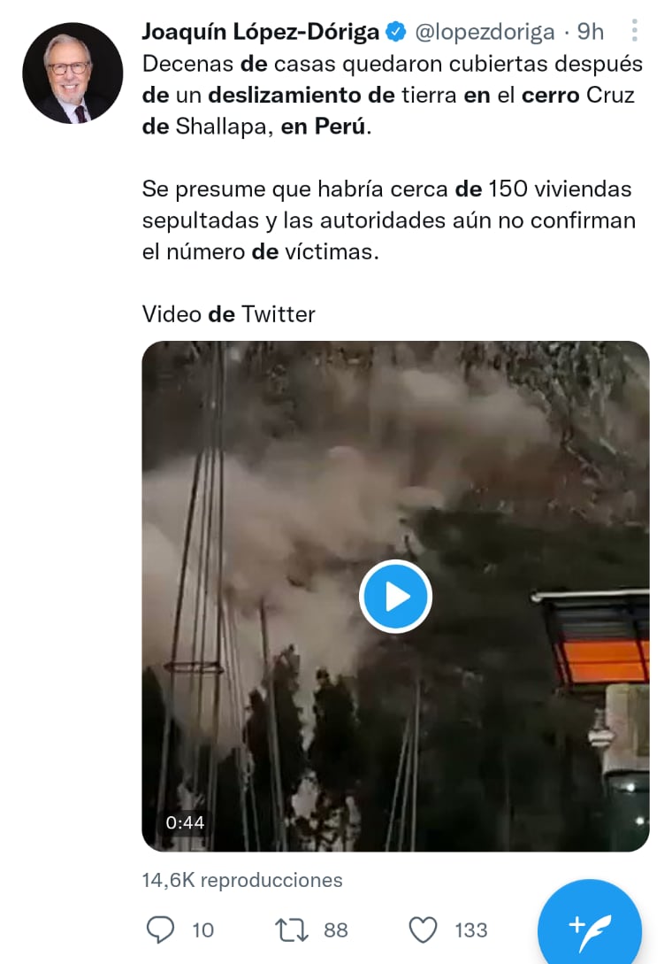 Deslizamiento de cerro Perú