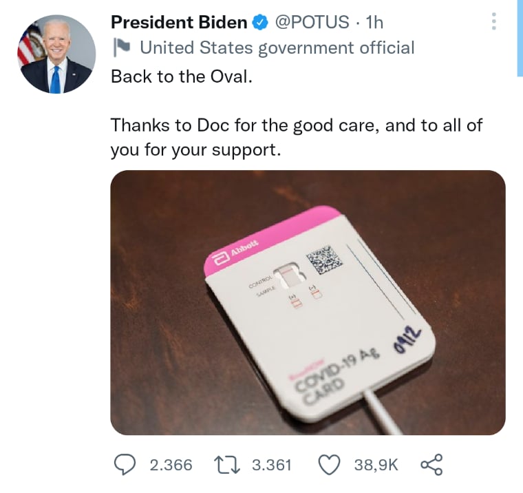Biden se recupera Covid