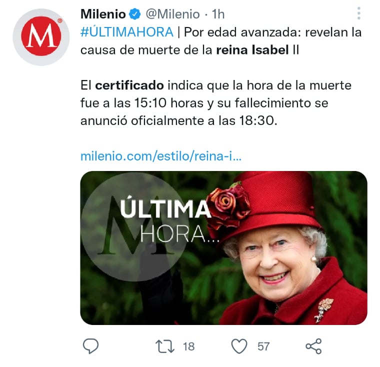 Certificado de defunción reina