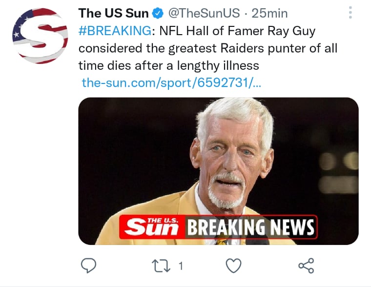 Muere Ray Guy NFL