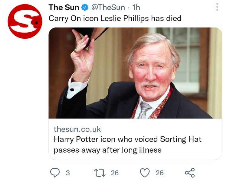 Muere actor Leslie Phillips