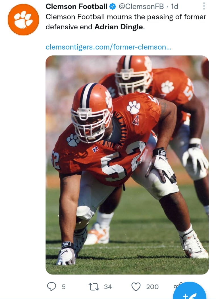Exjugador NFL Adrian Dingle