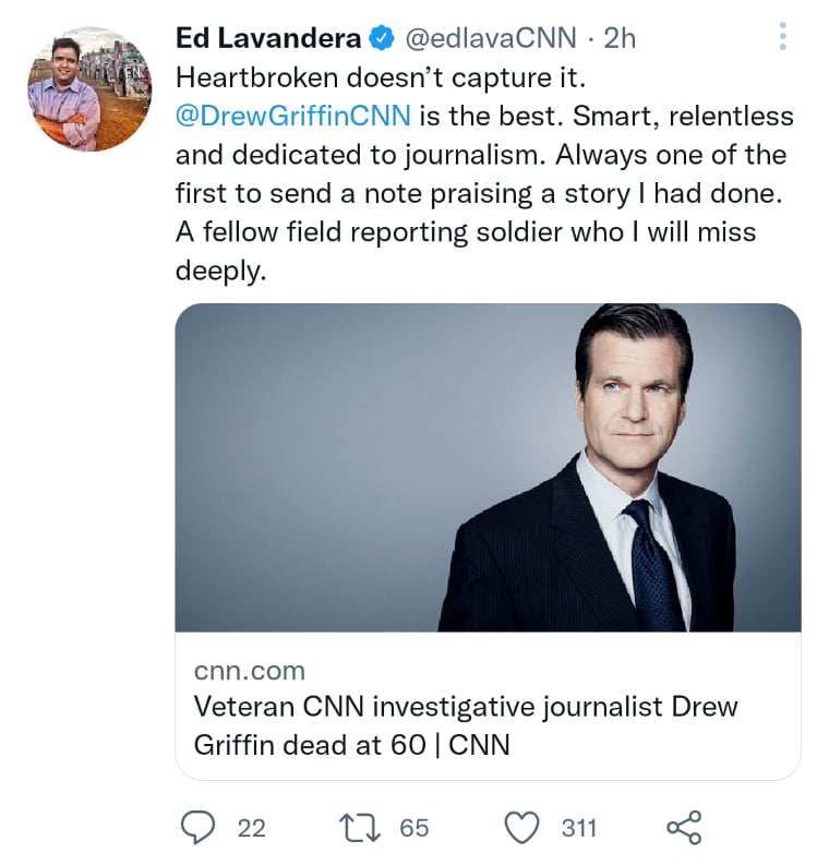 Muere periodista Drew Griffin