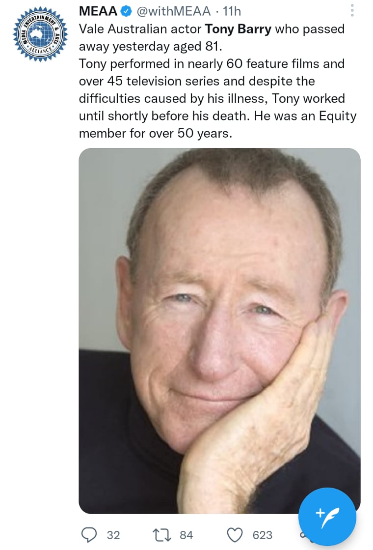 Muere actor Tony Barry