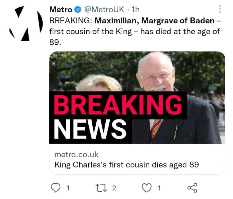 Muere primo Rey Carlos