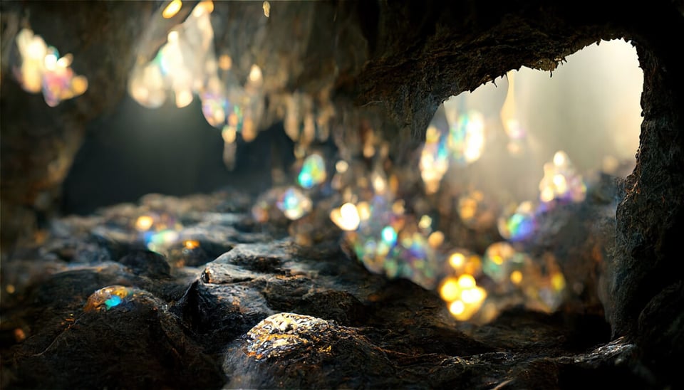 Cave with prismatic crystals
