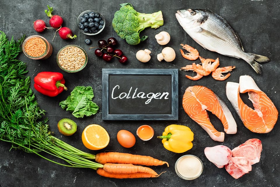 Alimento rico en colágeno, Alimentos varios, frutas, vegetales, mariscos
