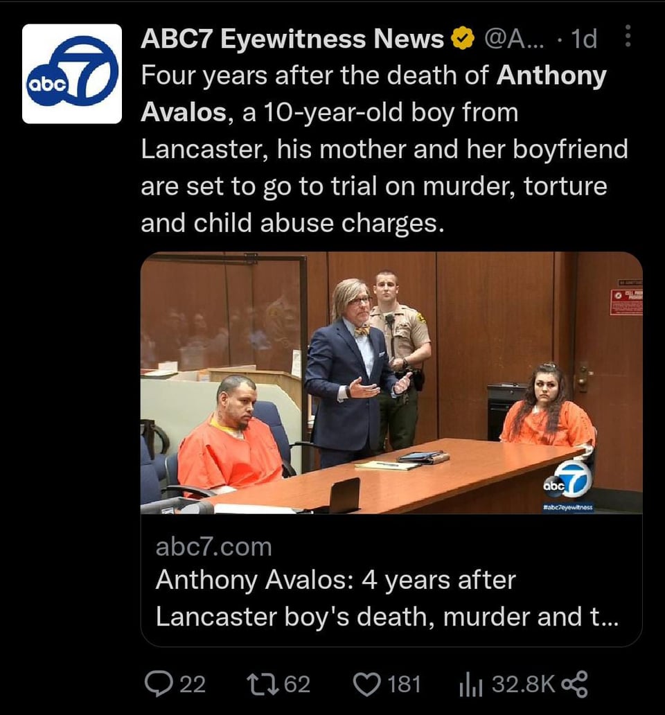 Last Wednesday the trial began for the torture and death of Anthony Ávalos at the hands of his mother and his partner