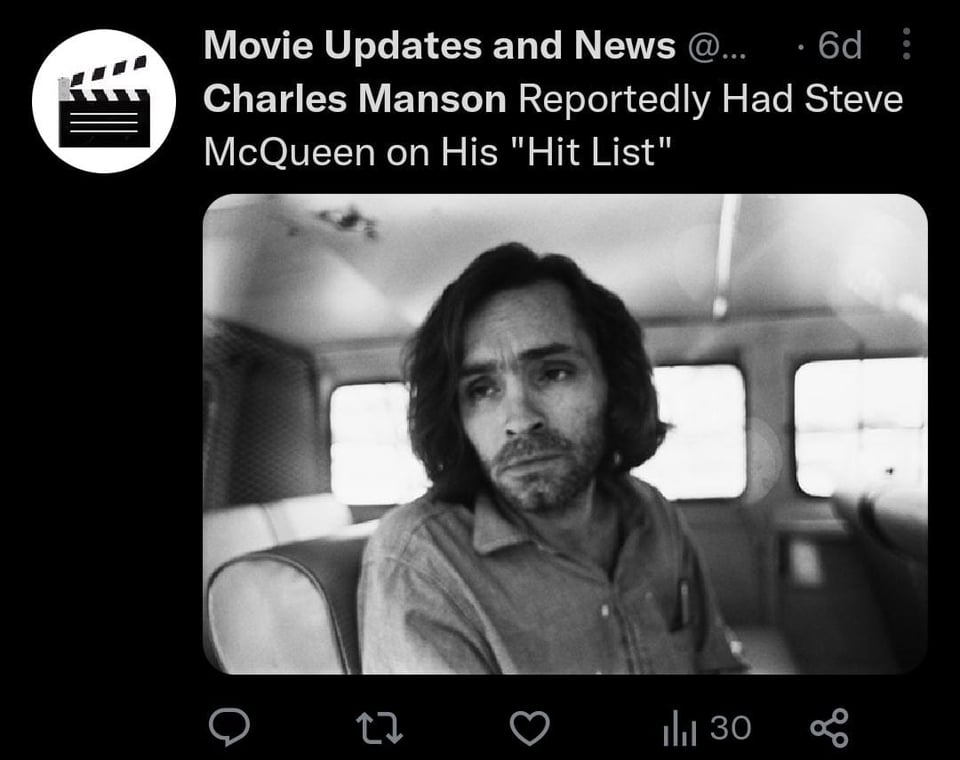Charles Manson was a serial killer and cult leader of the Manson Family in the late 1960s.